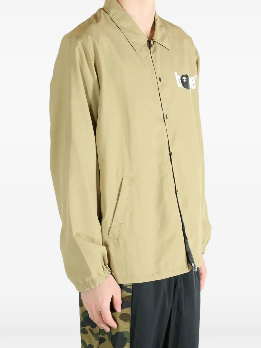 A BATHING APE Jack met logoprint Beige