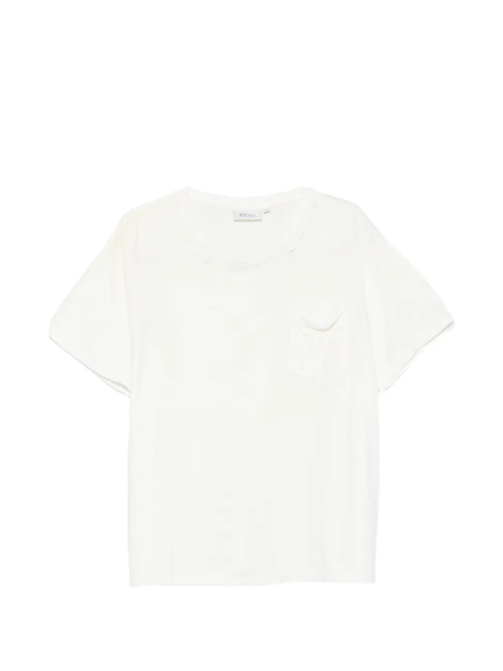 FOUND distressed pocket T-shirt - Bianco