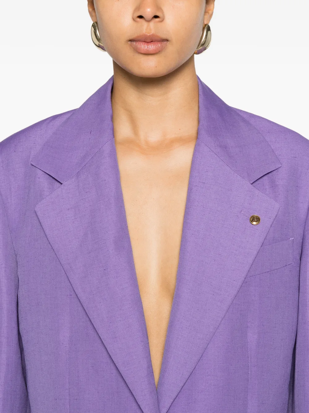 Versace Blazer met enkele rij knopen Paars