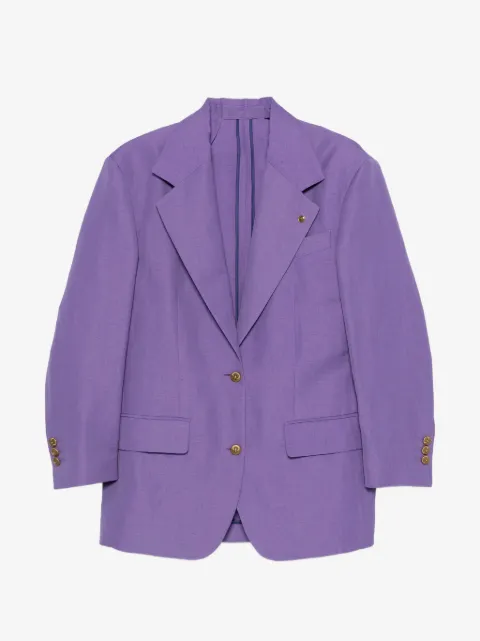 Versace blazer con solapa de pico y botones