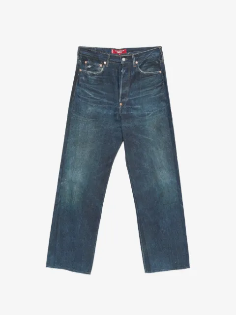 Junya Watanabe MAN faded-effect buckle-strap jeans