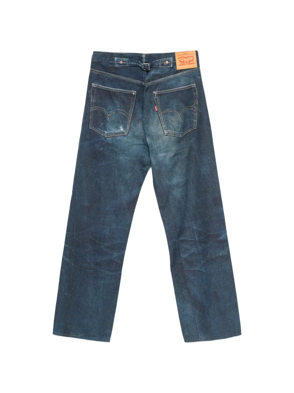 Junya Watanabe MAN Jeans met vervaagd effect en gespbandje Blauw