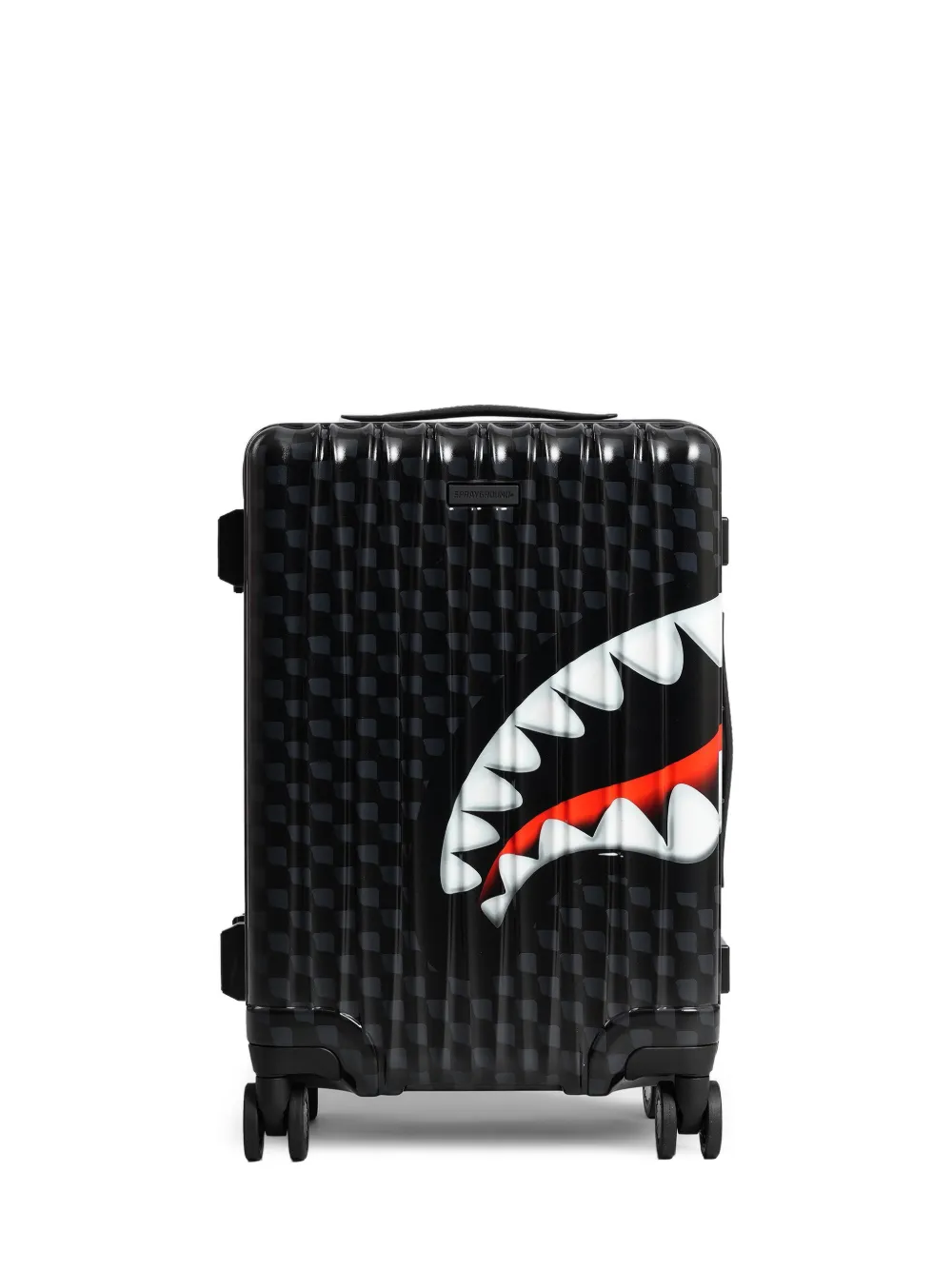 Sprayground Shark Mouth checkered suitcase - Nero