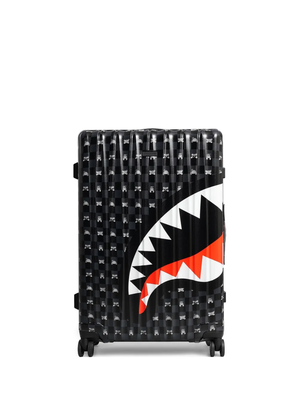 Sprayground Shark Mouth checkered suitcase - Nero