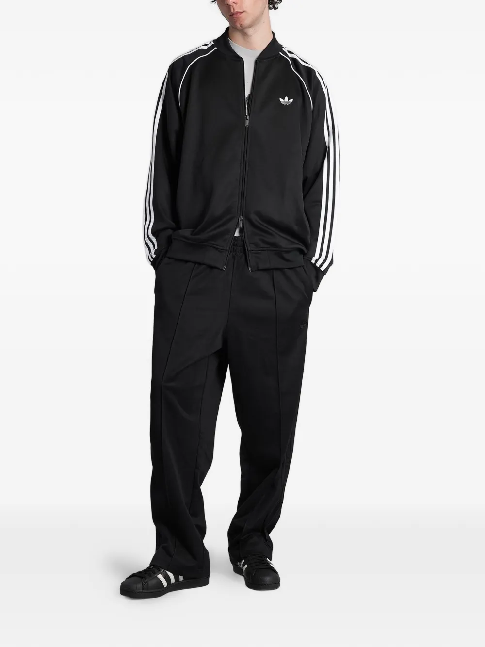 adidas SST Adicolor Classics logo-embroidered track jacket Zwart