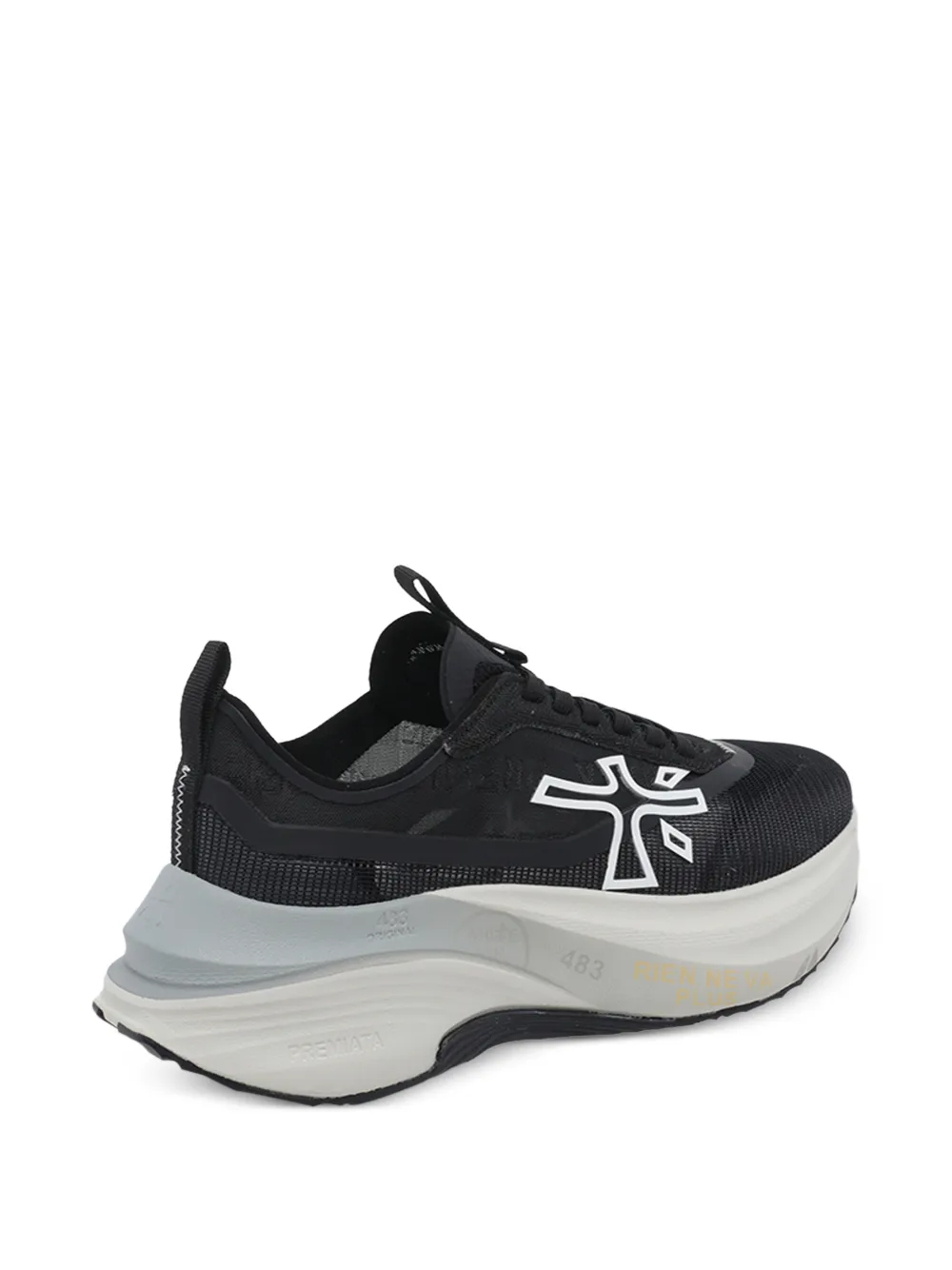 Premiata Hill logo-patch sneakers Zwart