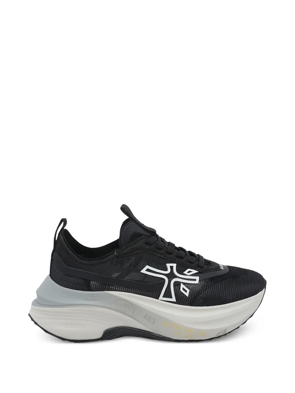 Premiata Hill logo-patch sneakers - Nero