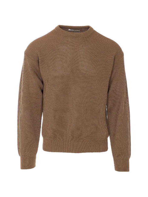 Auralee Ribbed-knit Cotton Sweater in Brown