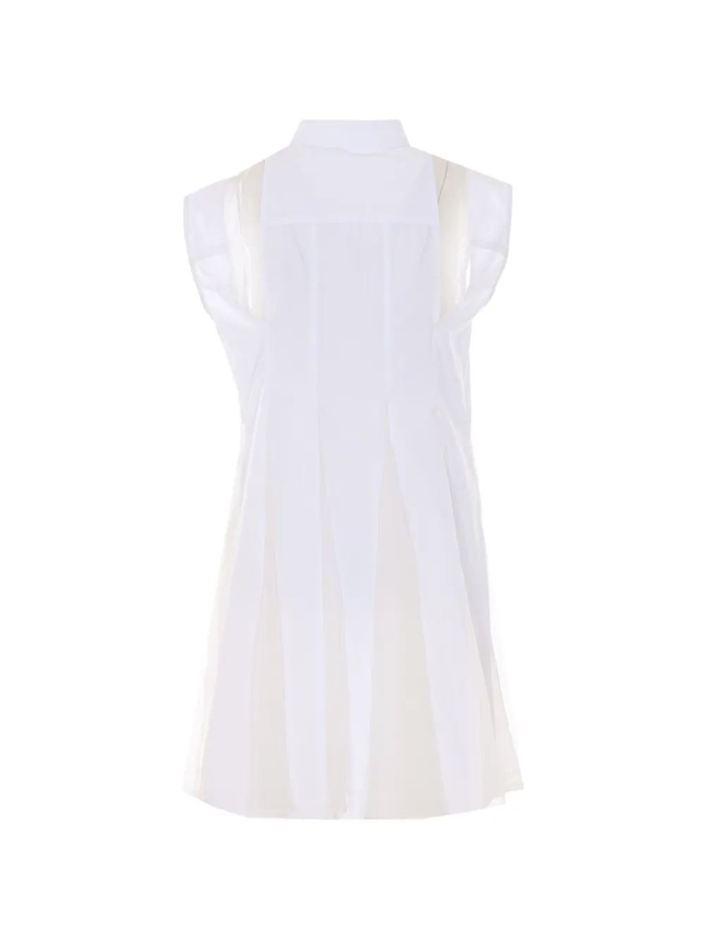 sacai Mouwloze top met tullen vlakken Wit
