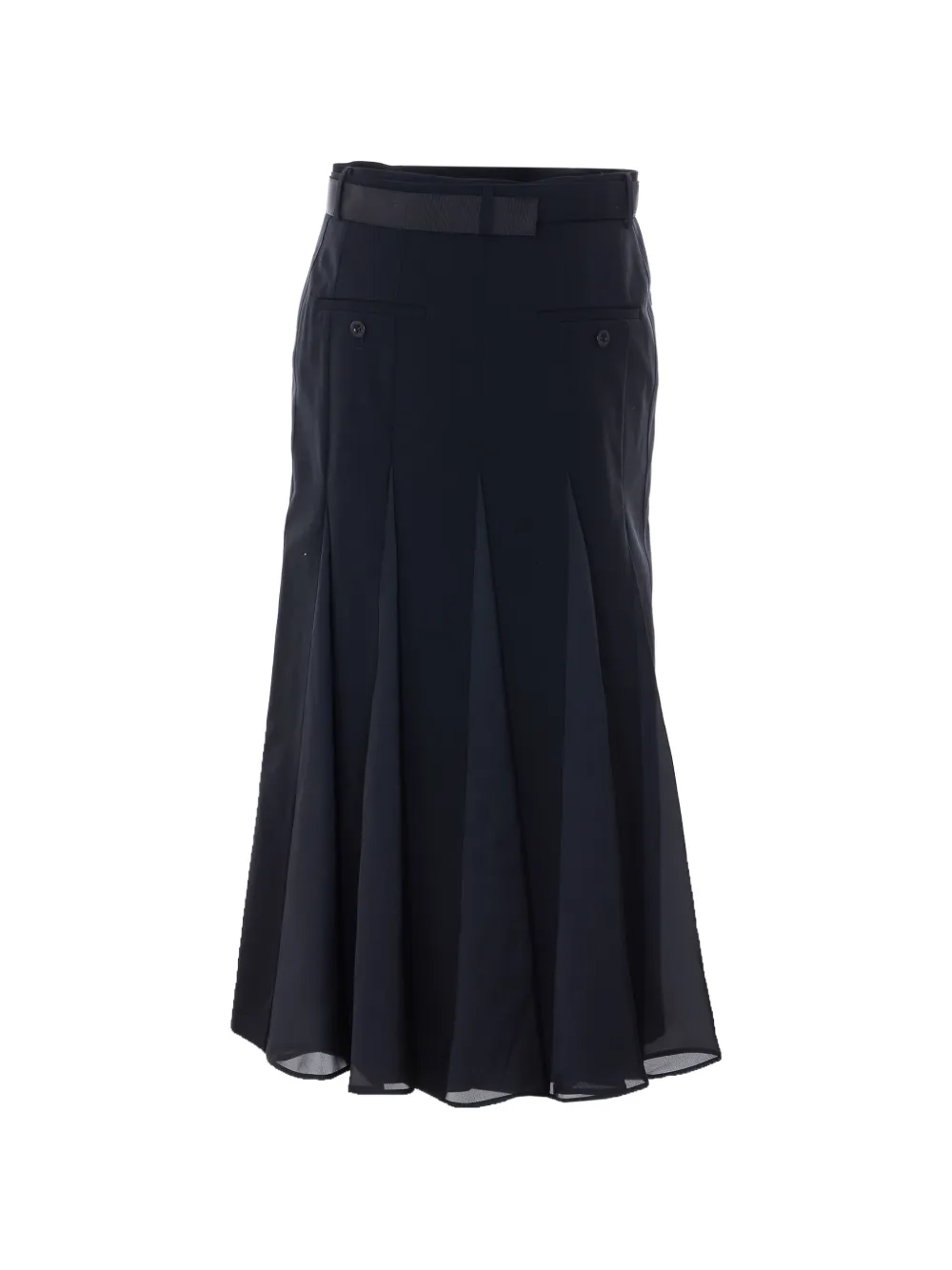 sacai Plooirok met ceintuur Blauw