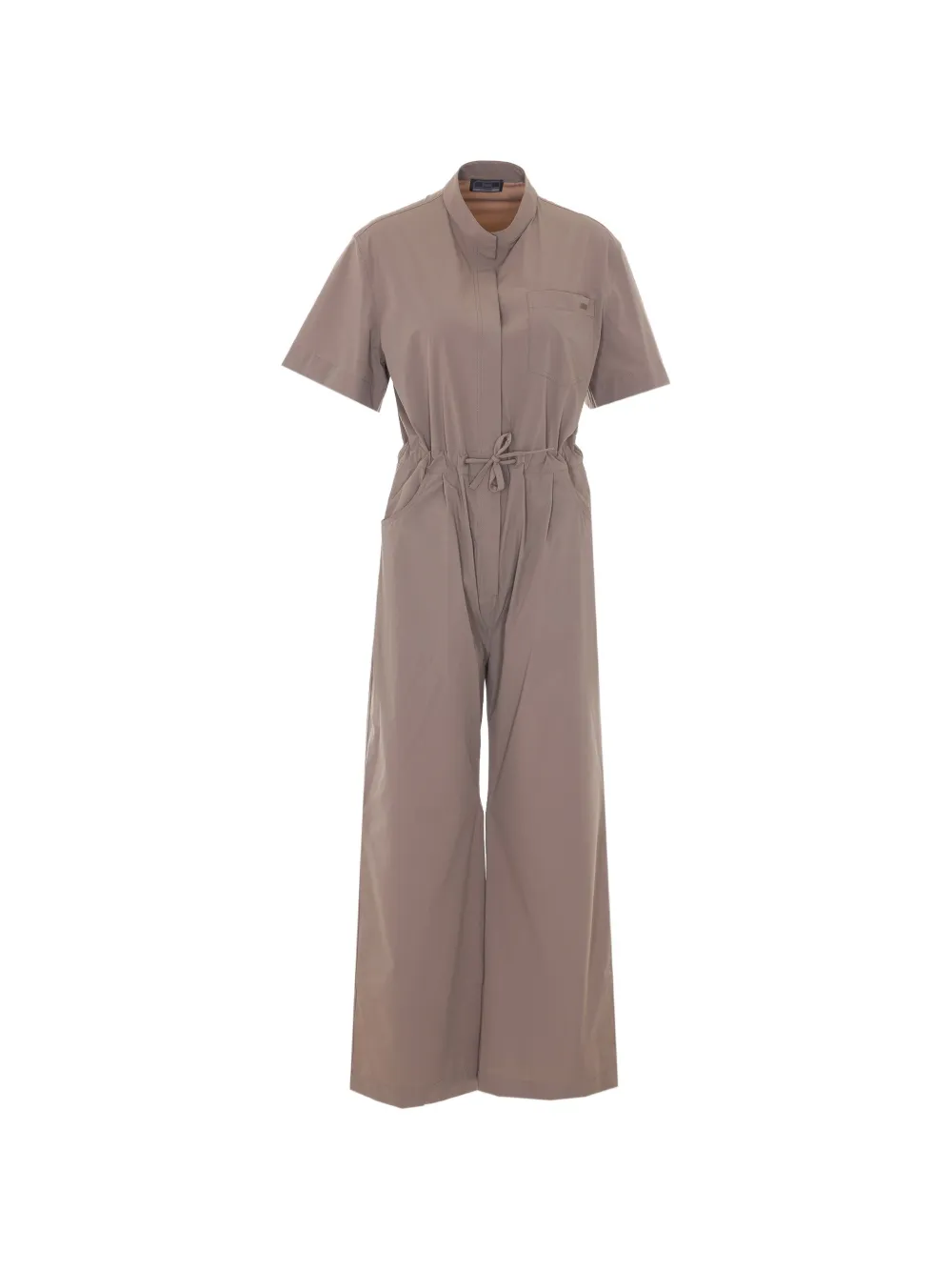 Herno drawstring-waist short-sleeve jumpsuit - Neutrals