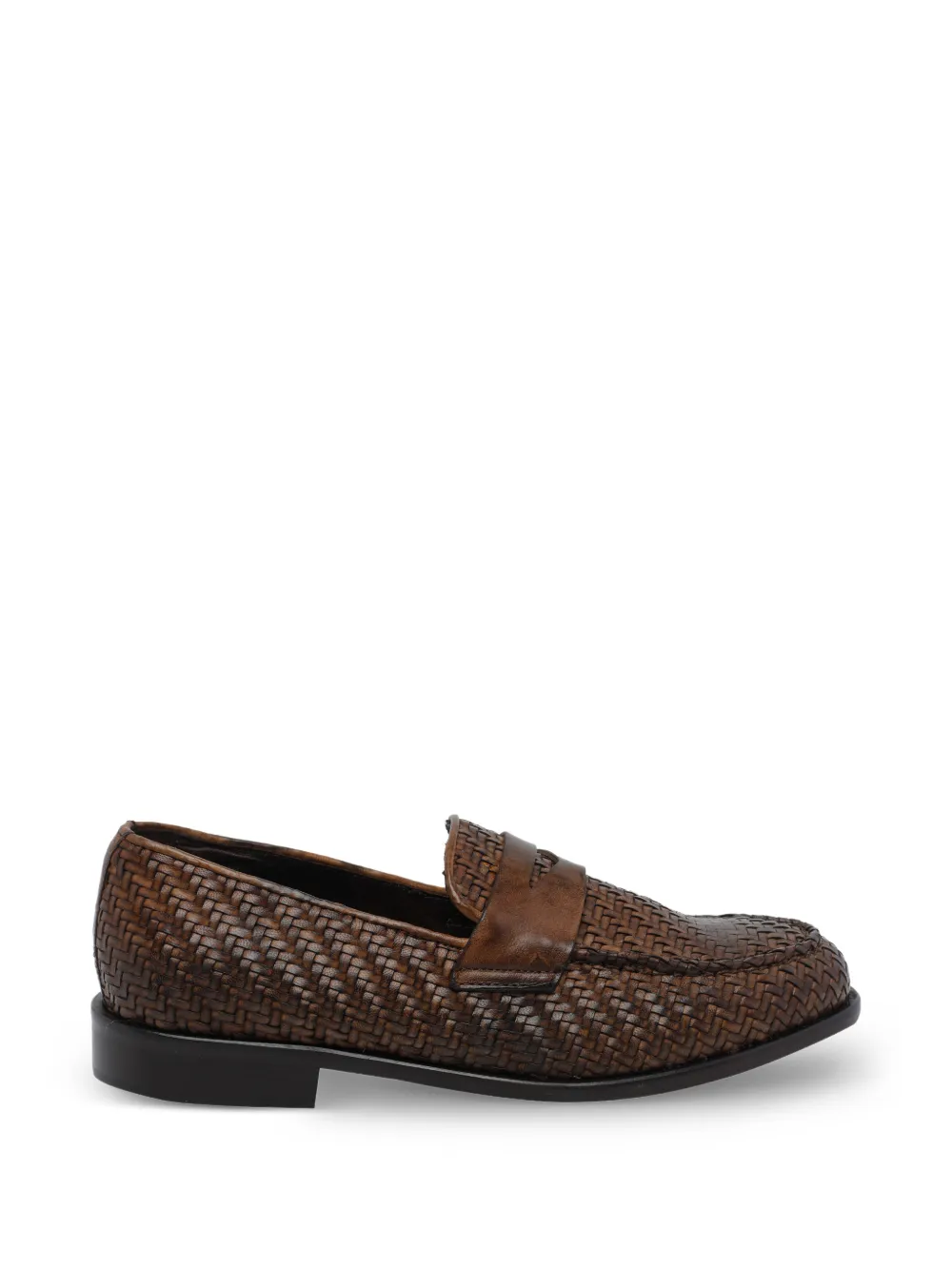 Pawelk's woven leather loafers - Marrone