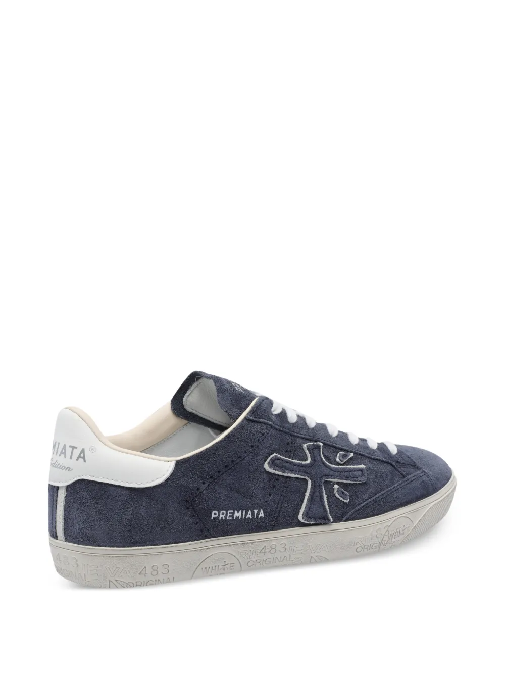 Premiata Steven logo-patch sneakers Blauw