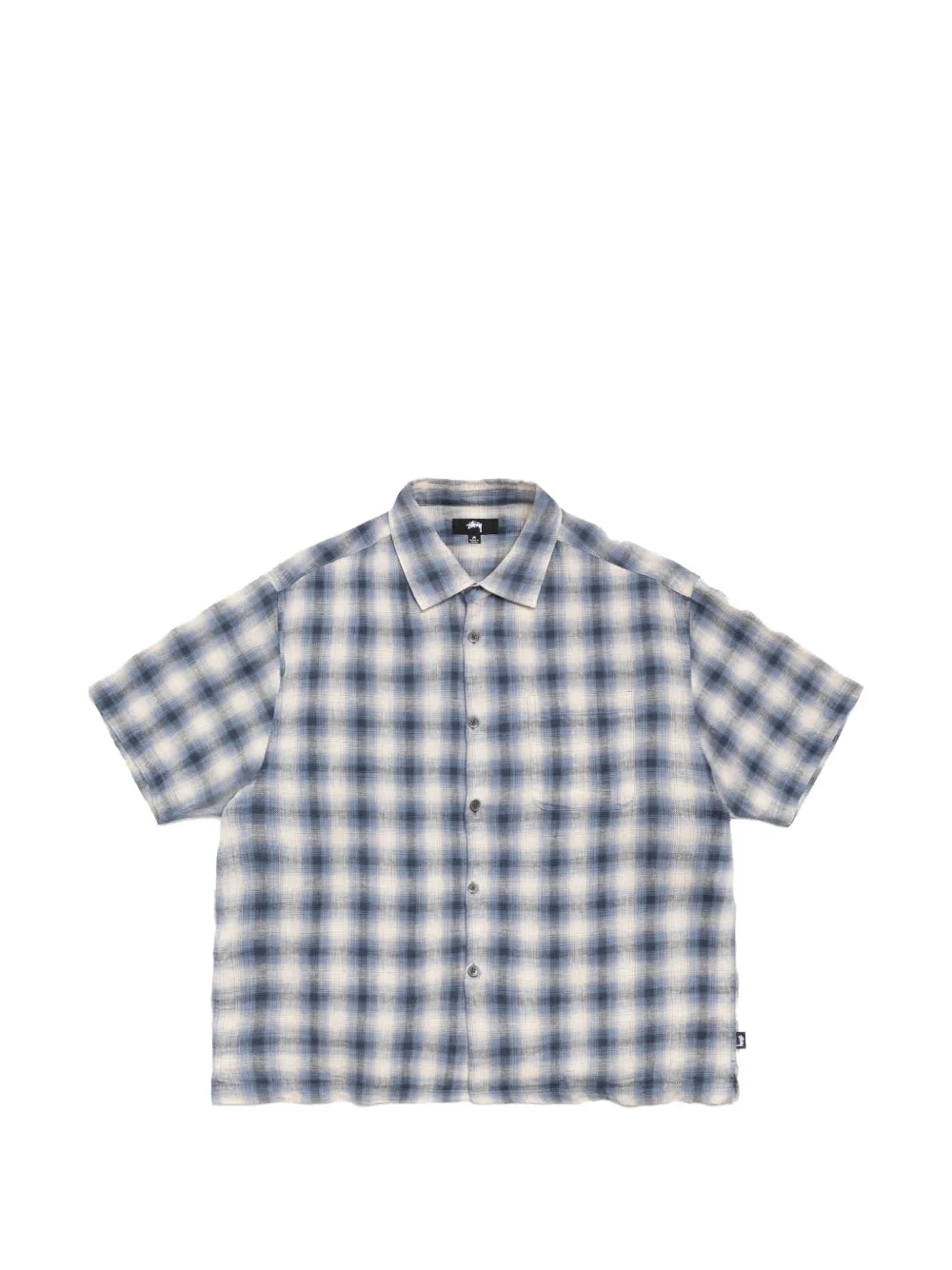 Stüssy check-print boxy-cut shirt - Blu