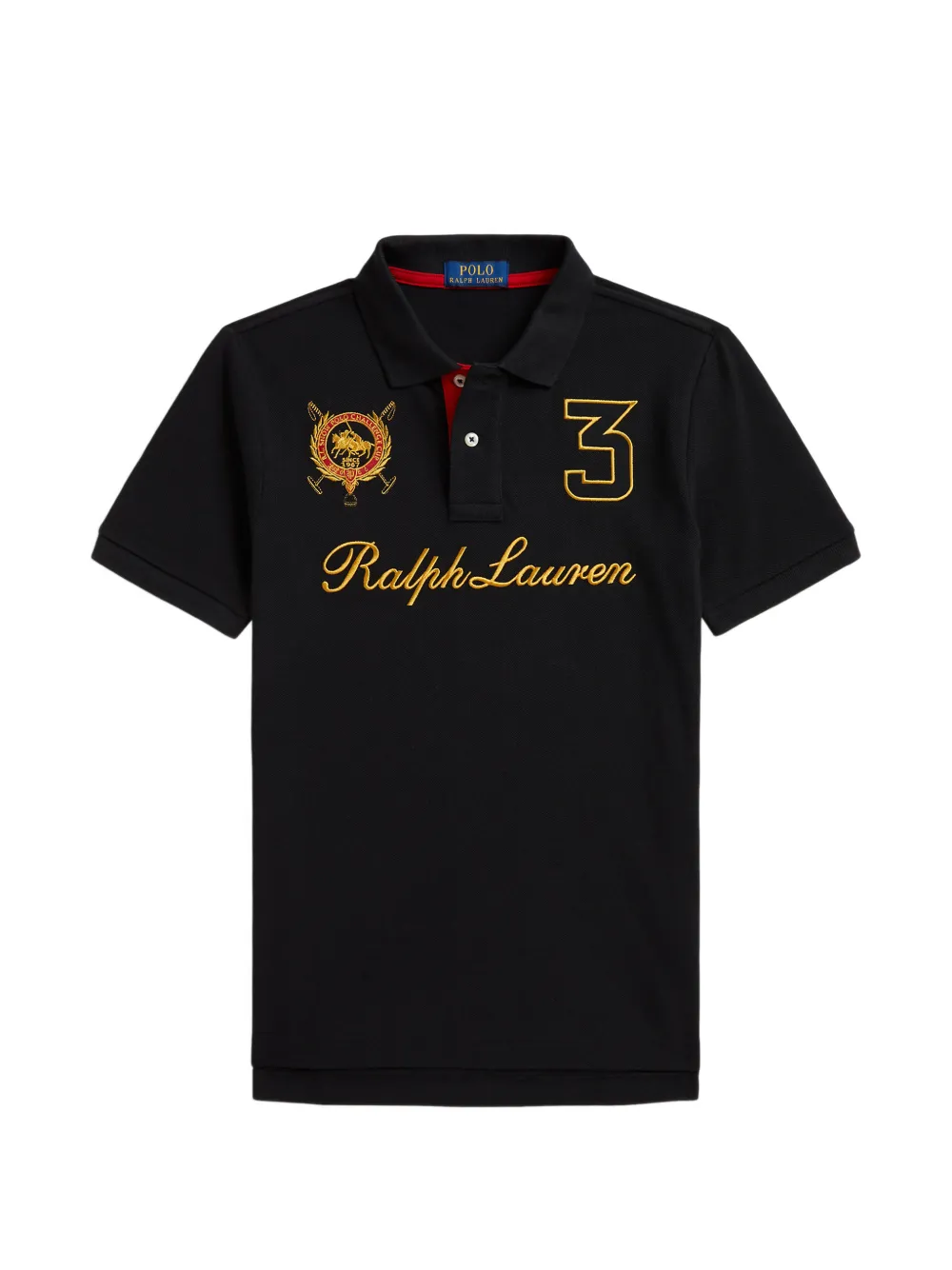 POLO RALPH LAUREN KIDS Poloshirt mit Logo-Stickerei - Schwarz