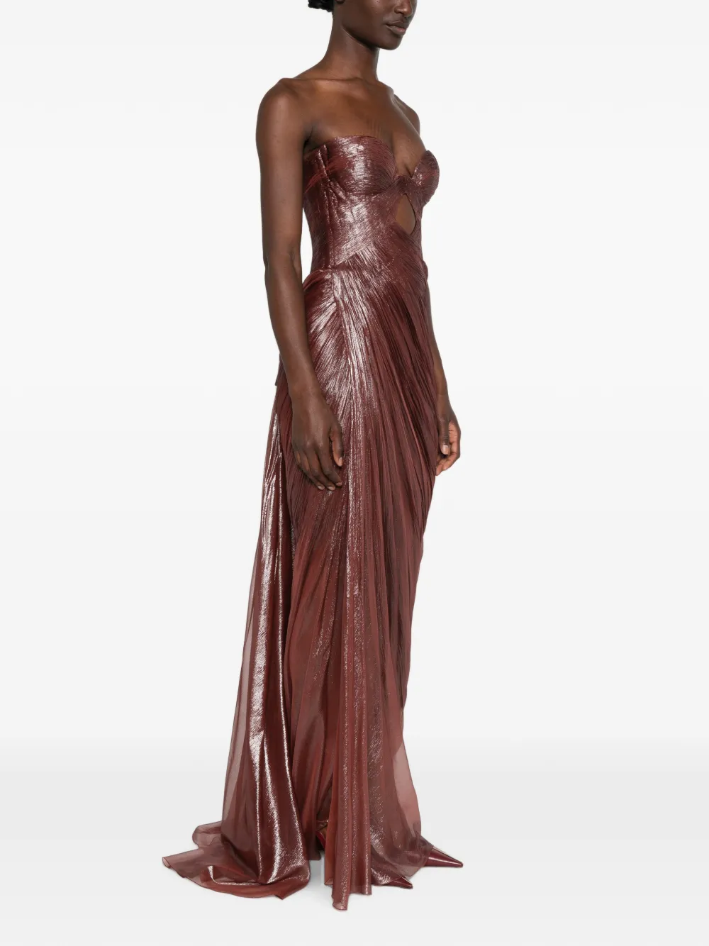 Maria Lucia Hohan Zephyra maxi-jurk met uitgesneden details Bruin