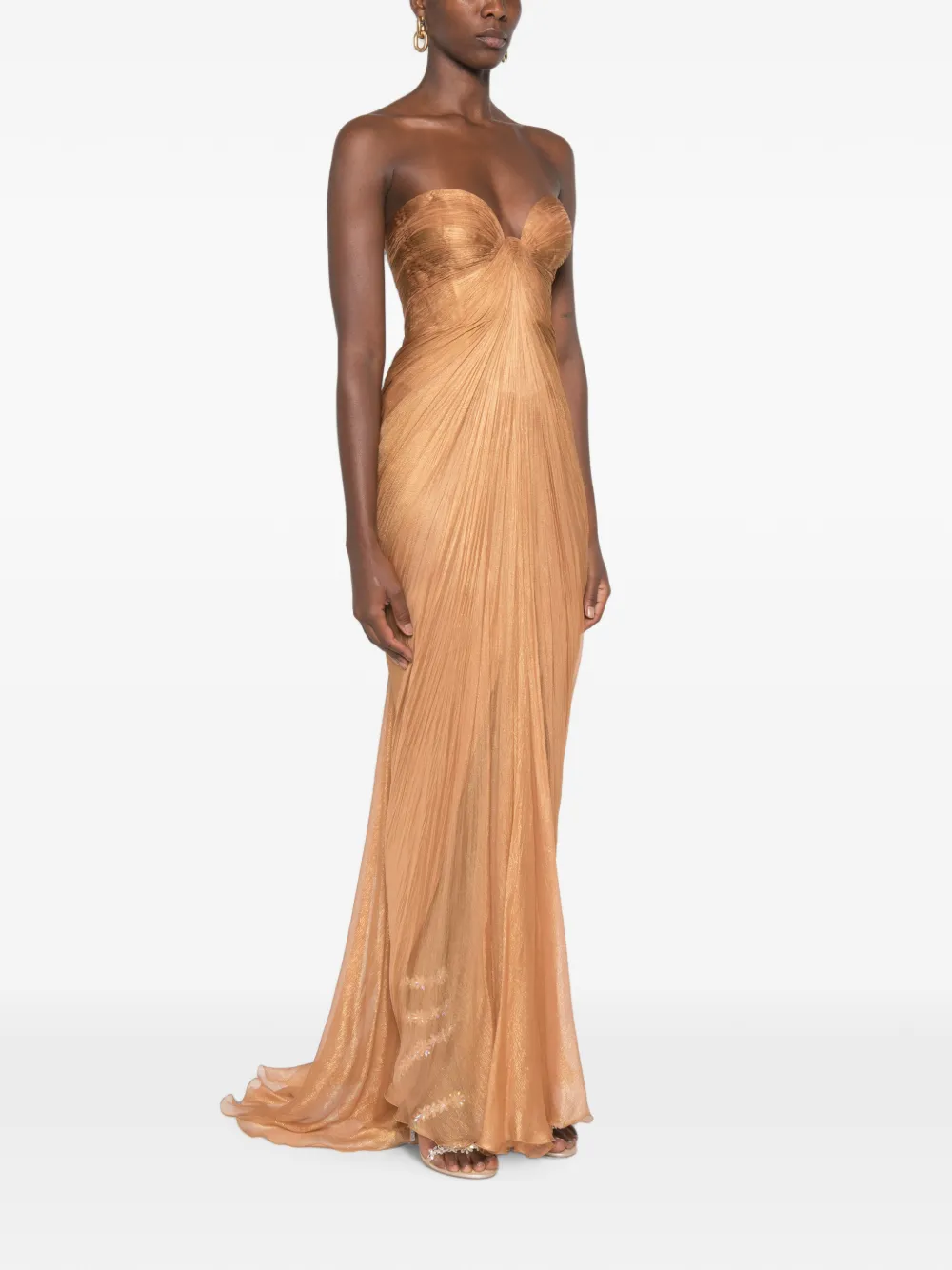 Maria Lucia Hohan Salima geplooide maxi-dress Goud