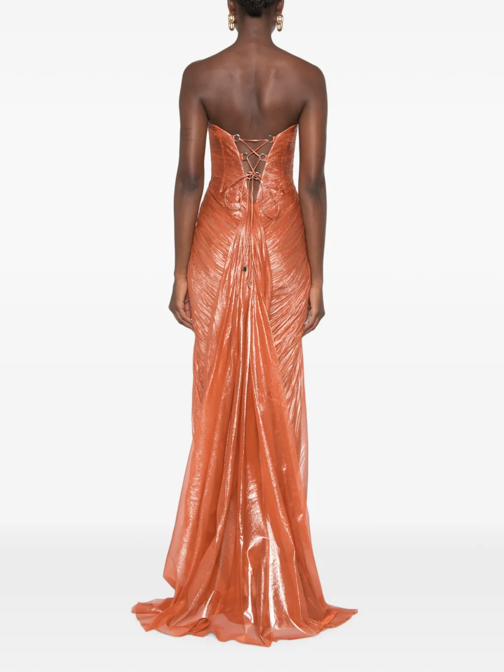 Maria Lucia Hohan Salima geplooide maxi-dress Oranje