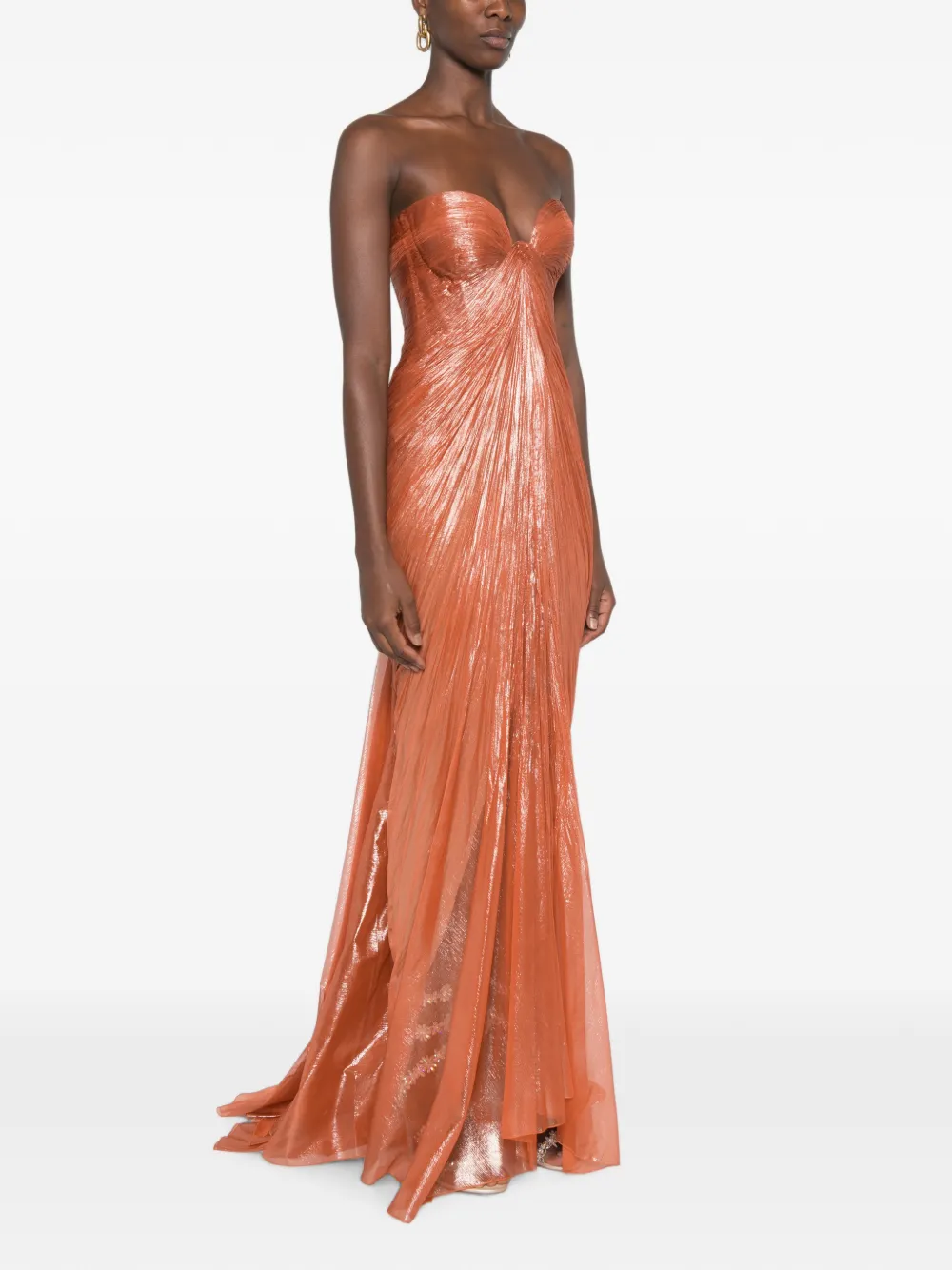 Maria Lucia Hohan Salima geplooide maxi-dress Oranje