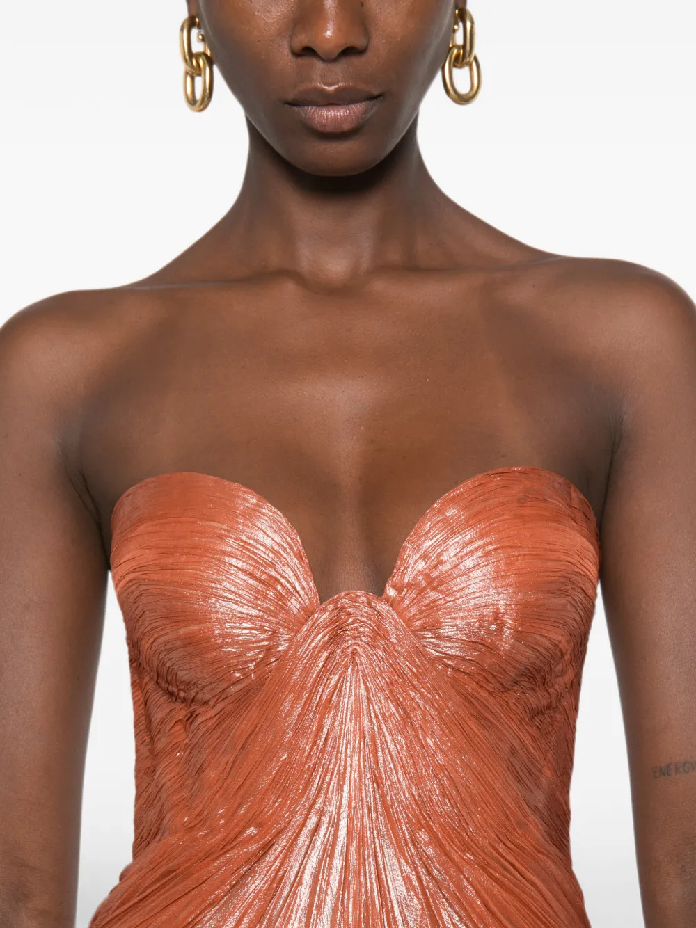 Maria Lucia Hohan Salima geplooide maxi-dress Oranje