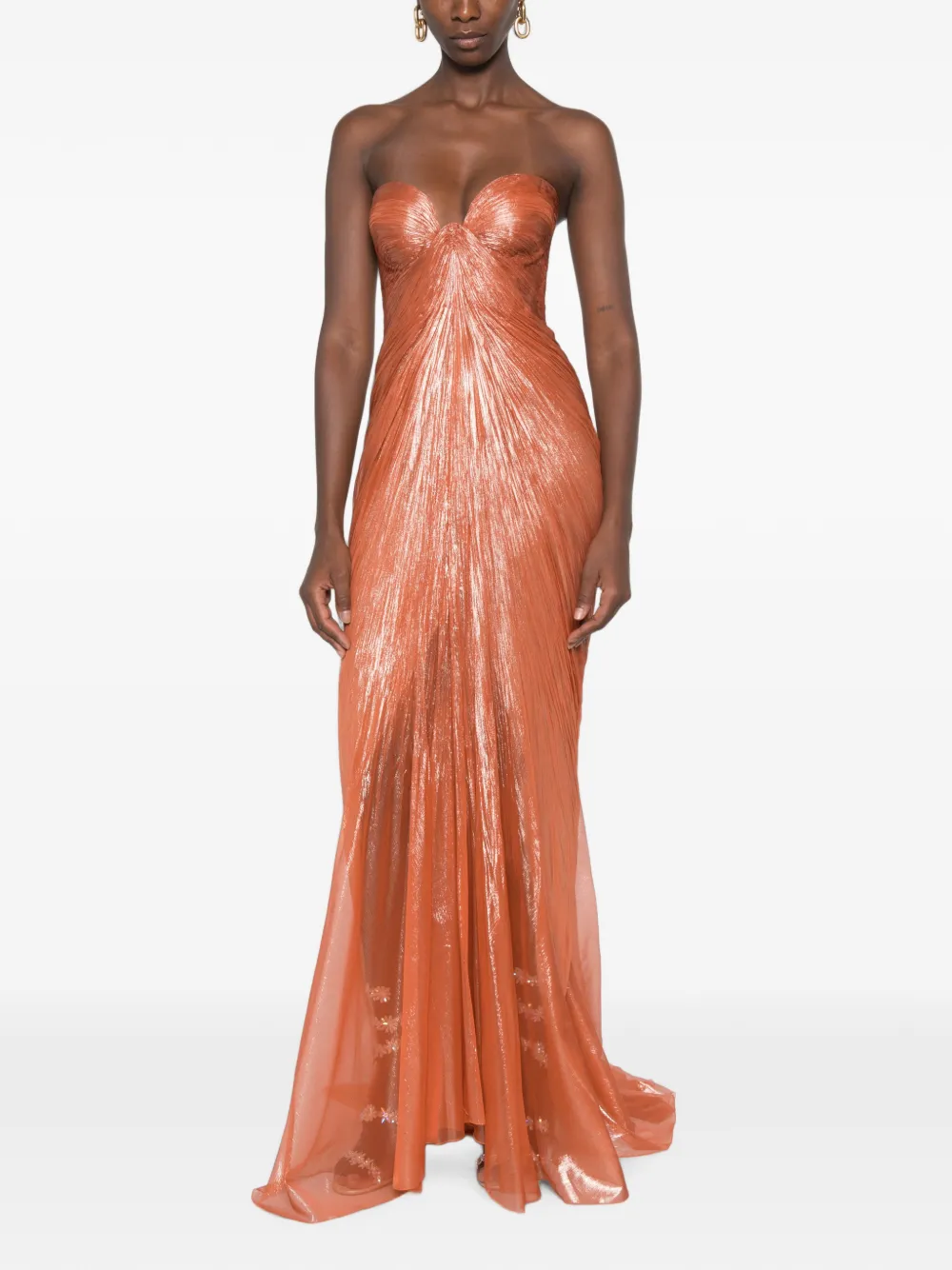 Maria Lucia Hohan Salima geplooide maxi-dress Oranje