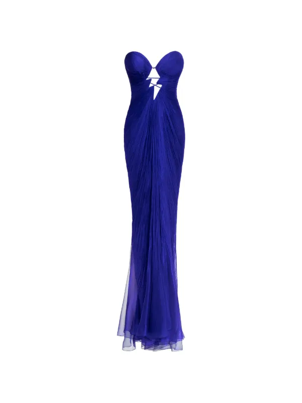 Maria Lucia Hohan Verity cut-out Pleated Maxi Dress | Blue