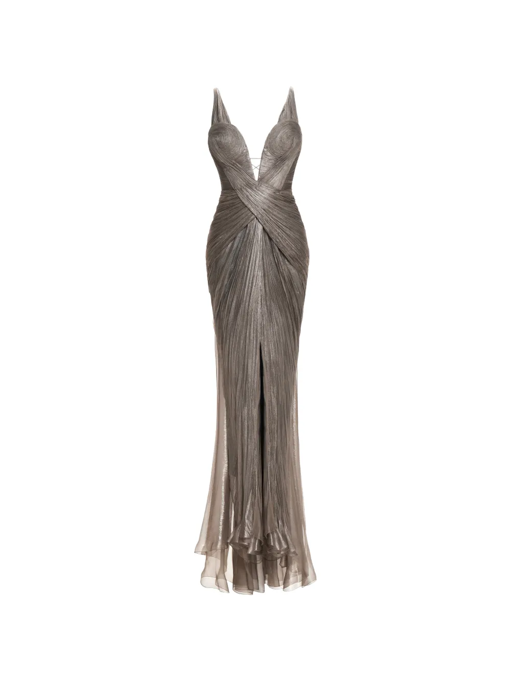 Maria Lucia Hohan Corinna pleated silk-blend maxi dress - Grau