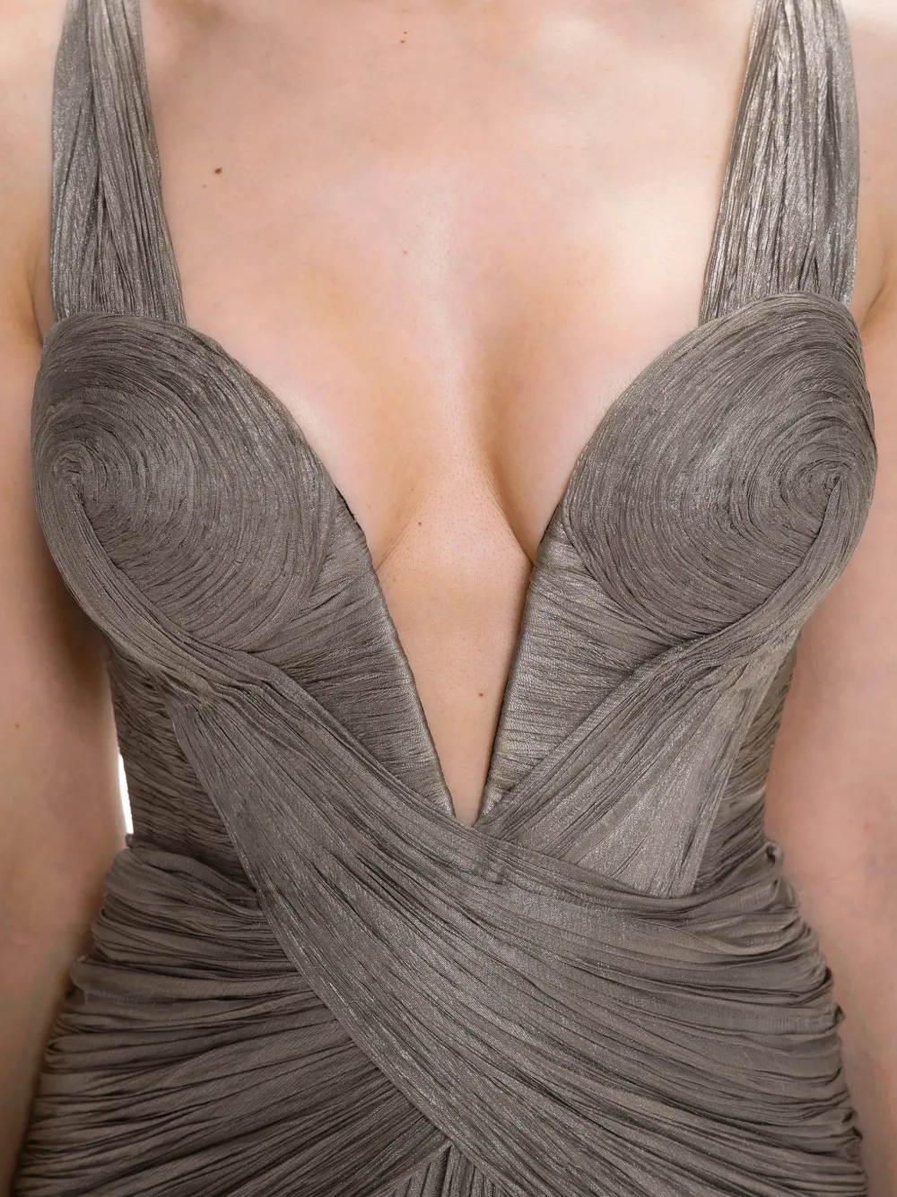 Maria Lucia Hohan Corinna Pleated silk-blend Maxi Dress | Grey