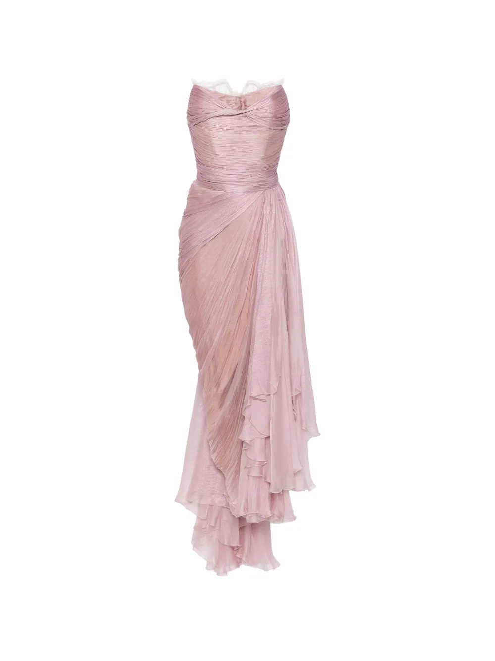 Maria Lucia Hohan Jolie X lace-trimmed draped maxi dress - Rosa