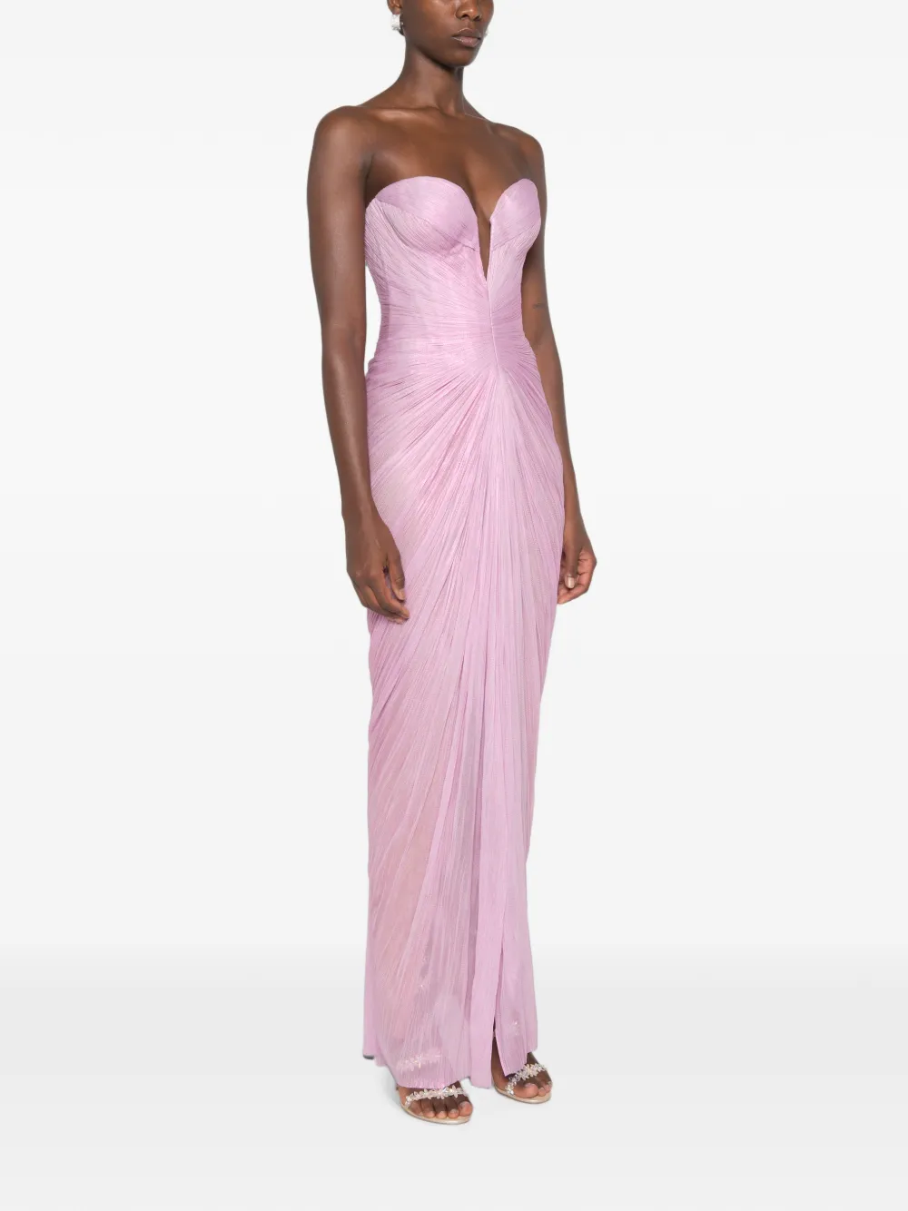 Maria Lucia Hohan Alessandra geplooide maxi-dress met korset-stijl Roze