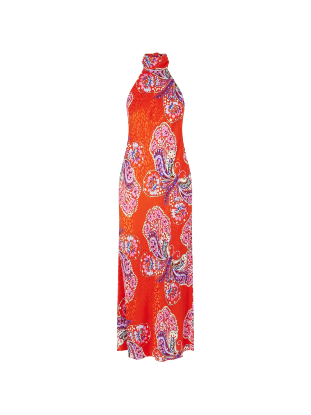 Rixo Maura butterfly-bloom jacquard maxi dress - Rosso