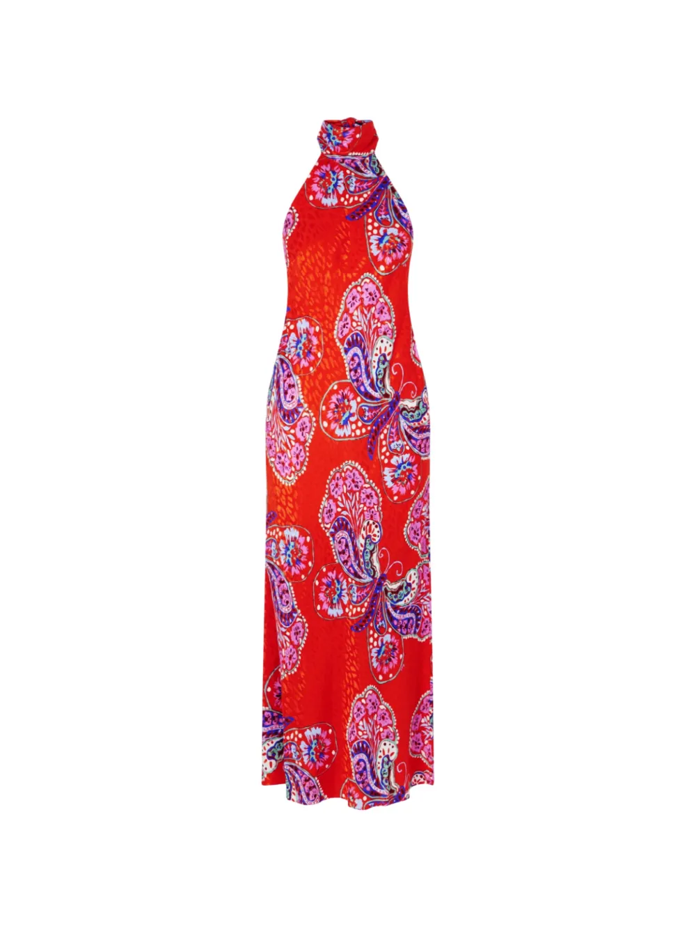 Rixo Maura butterfly-bloom jacquard maxi dress - Rosso