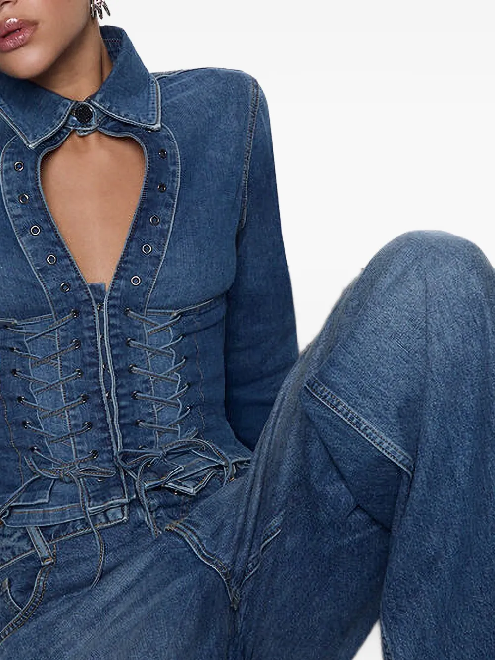 LIU JO Button Baggy jeans Blauw