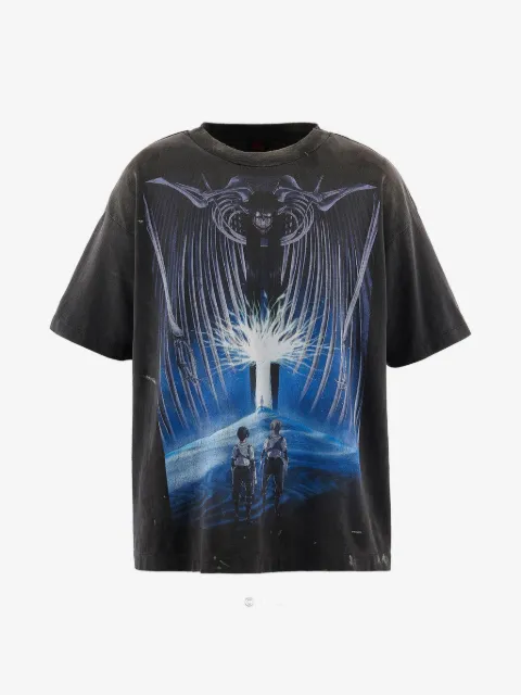 SAINT MXXXXXX graphic-print distressed T-shirt