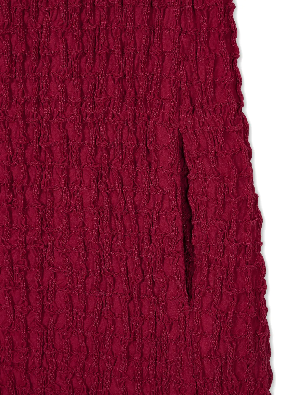 TOMBOY Midi-jurk met gestrikte taille en textuur Rood