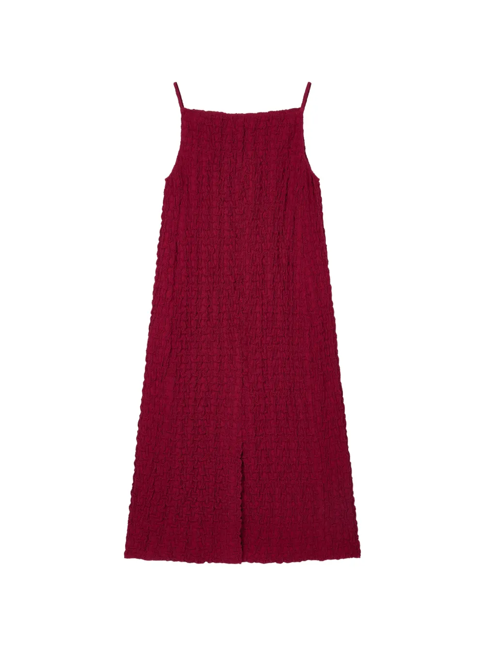 TOMBOY Midi-jurk met gestrikte taille en textuur Rood