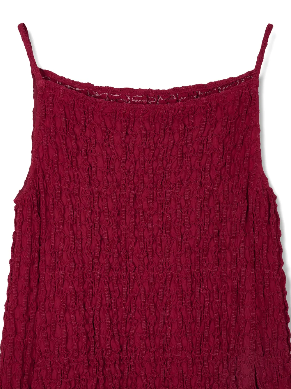 TOMBOY Midi-jurk met gestrikte taille en textuur Rood