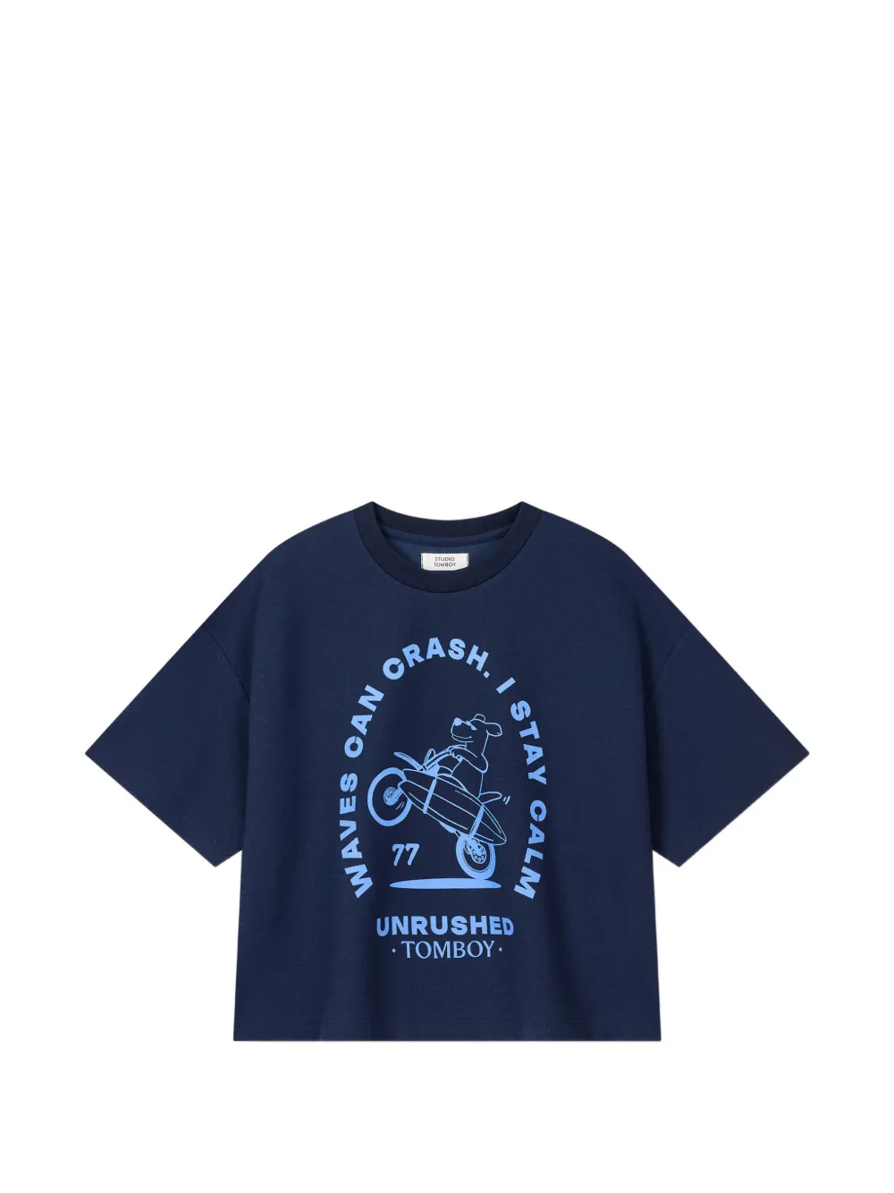 TOMBOY graphic-print back-flap T-shirt - Blu