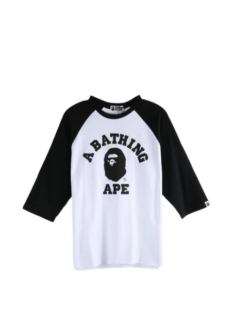 A BATHING APE® College logo-print raglan-sleeve T-shirt