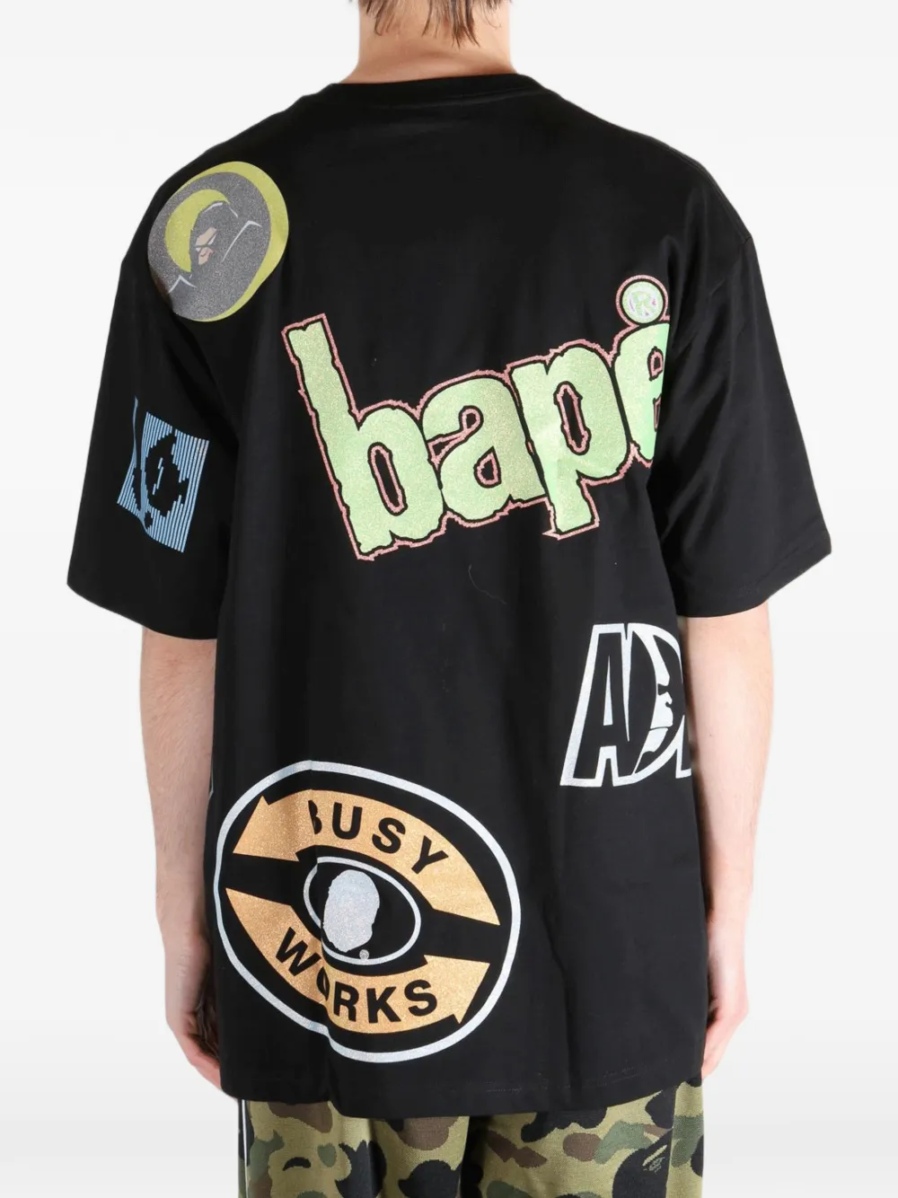A BATHING APE Katoenen T-shirt met print Zwart