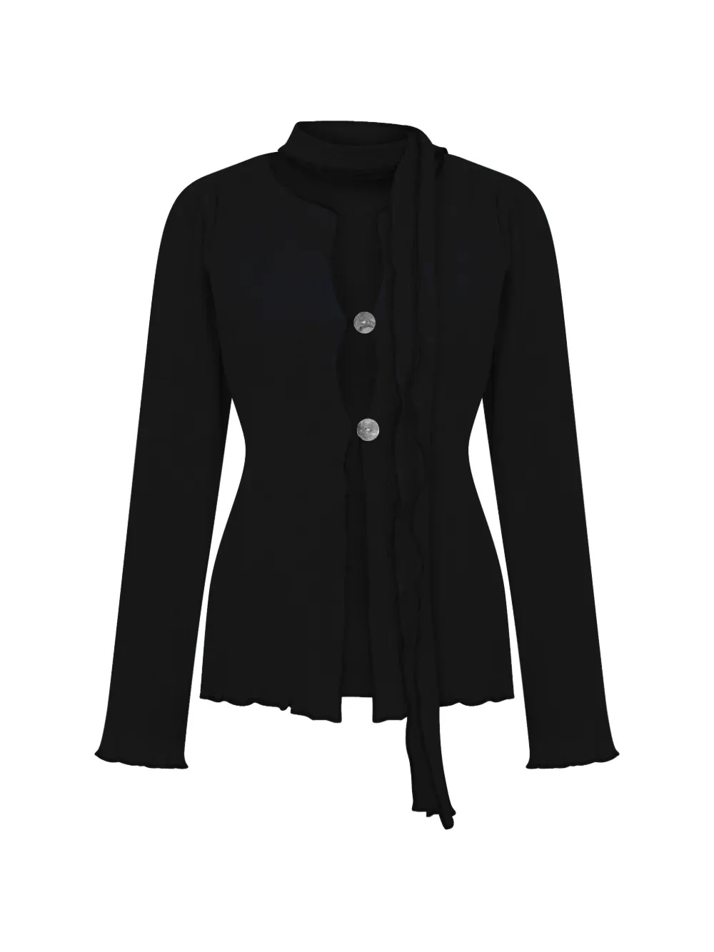 ANIM crinkled button-up cardigan - Nero