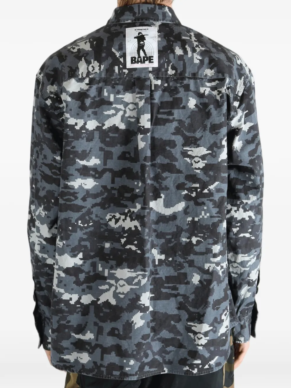 A BATHING APE Overhemd met camouflage-print Zwart
