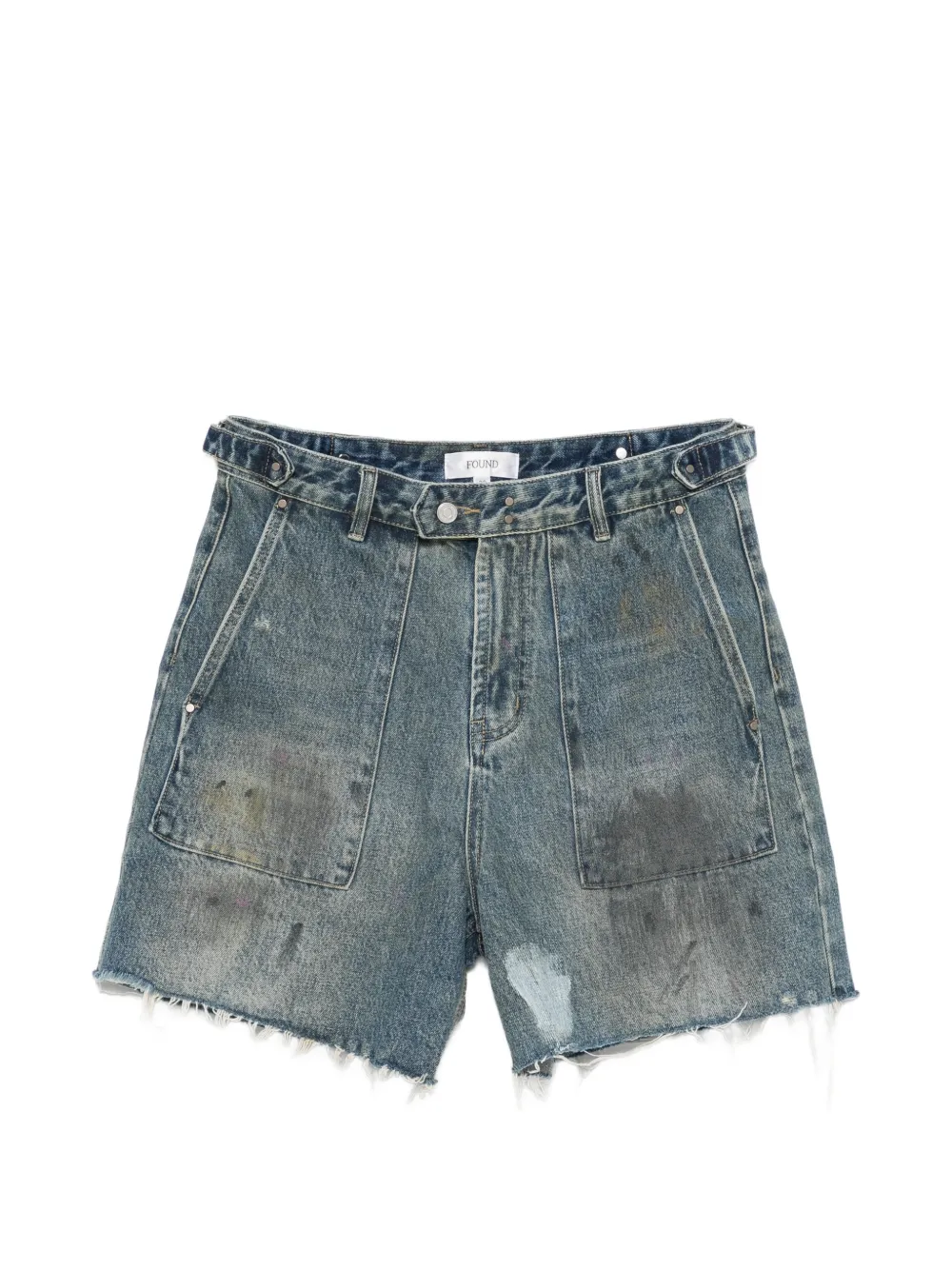 FOUND faded frayed-hem shorts - Blu