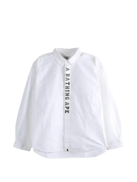 A BATHING APE® logo-print button-down shirt
