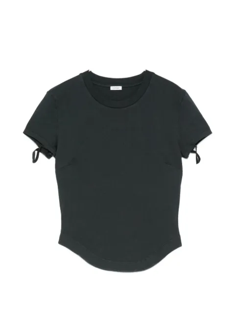 Covert bow-detail curved-hem T-shirt