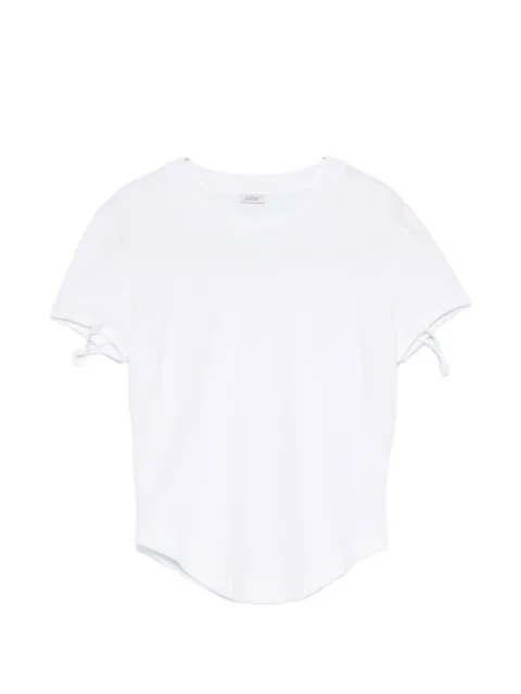 Covert tie-detail curved-hem T-shirt