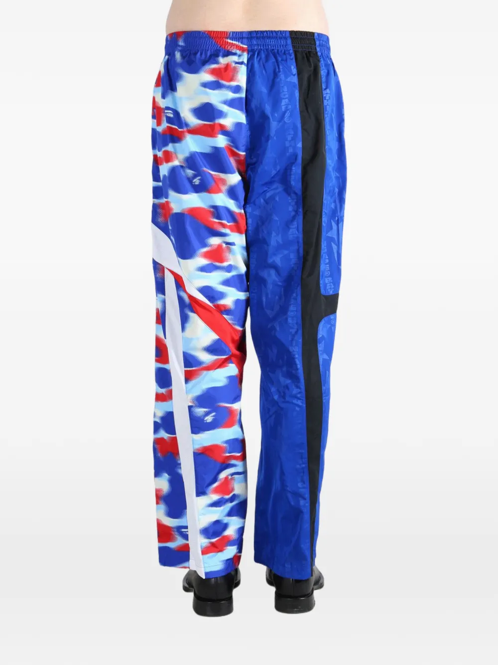 A BATHING APE Trainingsbroek met camouflage-print en vlakken Blauw