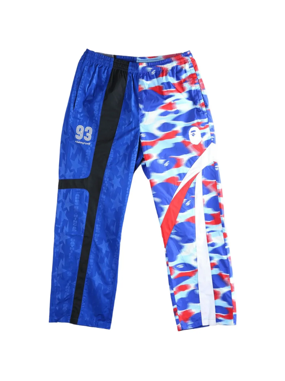 A BATHING APE® camo-print panelled track pants - Blu