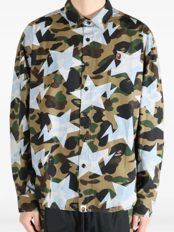 A Bathing Ape カモフラージュメッシュシャツ XXL A BATHING APE® Sta カモフラージュ シャツ | ニュートラル | FARFETCH JP