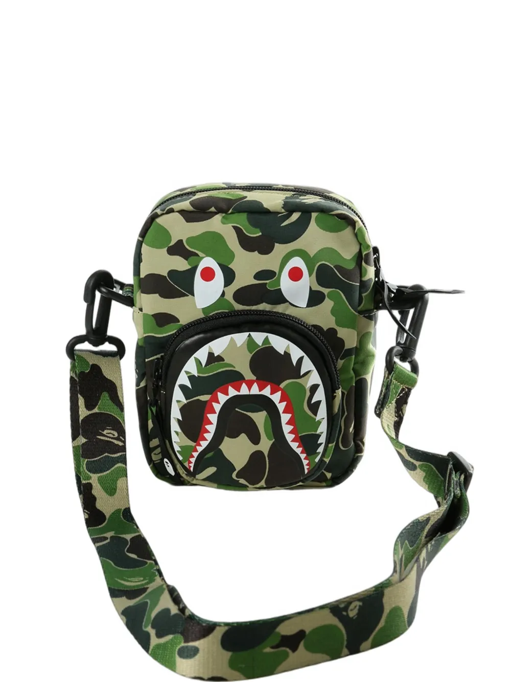 A BATHING APE® Shark camouflage-print shoulder bag - Verde